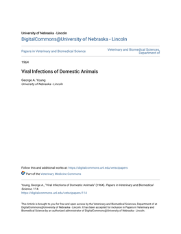 Viral Infections of Domestic Animals