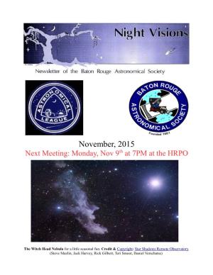 November 2015 BRAS Newsletter
