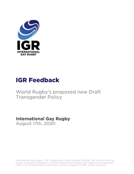 IGR Feedback