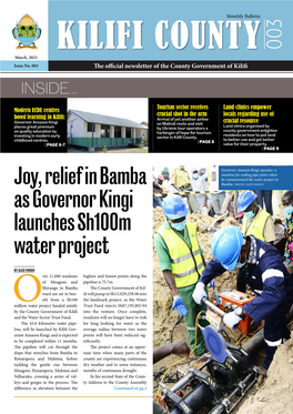 Joy, Relief in Bamba As Governor Kingi Launches Sh100m Water Project