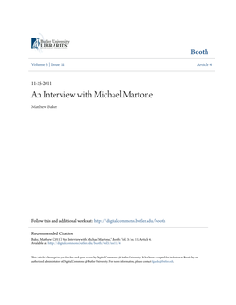 An Interview with Michael Martone Matthew Akb Er