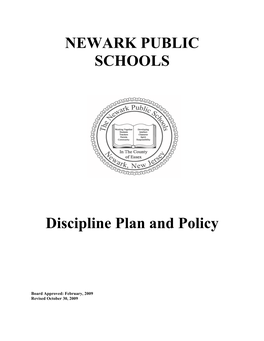 Newark Public Schools Discipline Plan and Policy