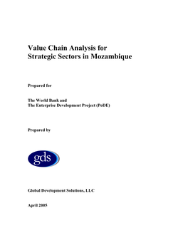 Value Chain Analysis for Strategic Sectors in Mozambique