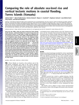Comparing the Role of Absolute Sea-Level Rise and Vertical Tectonic Motions in Coastal Flooding, Torres Islands (Vanuatu)