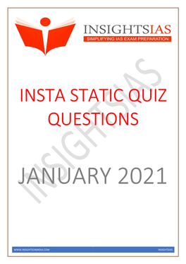 INSTA January 2021 Static Quiz Questions
