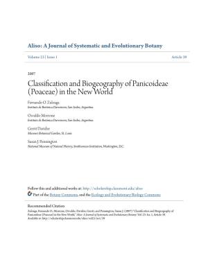 Classification and Biogeography of Panicoideae (Poaceae) in the New World Fernando O