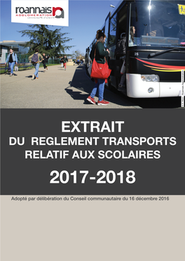 Extrait Du Reglement Transports Relatif Aux Scolaires 2017-2018
