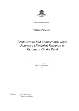 From Beat to Bad Connections: Joyce Johnson's (Feminist) Response To