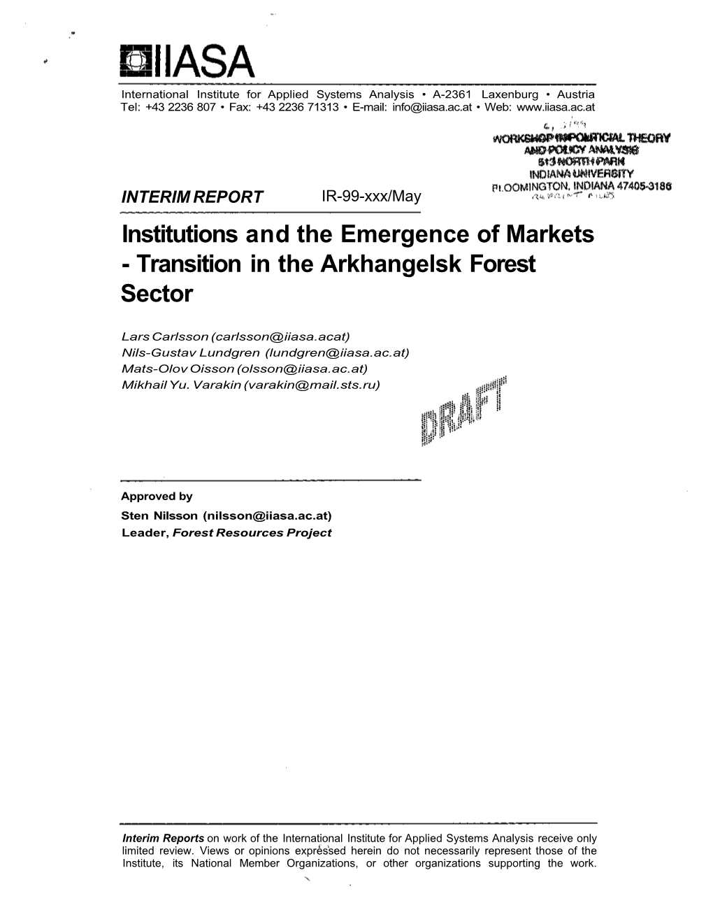 Transition in the Arkhangelsk Forest Sector