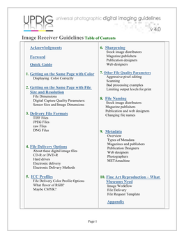 UPDIG Image Receivers Guidelines V4.0