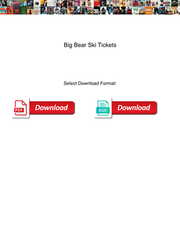 Big Bear Ski Tickets