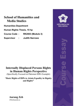 Internally Displaced Persons Rights in Human Rights Perspective