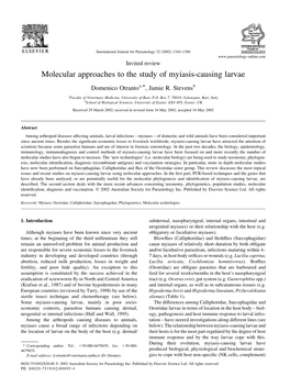 Molecular Approaches to the Study of Myiasis-Causing Larvae