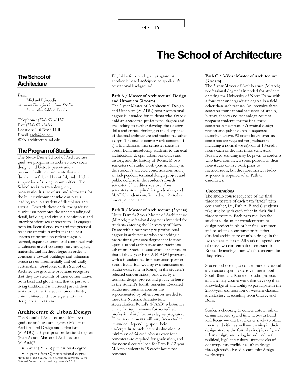 The School of Architecture