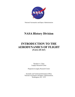 NASA History Division INTRODUCTION to THE