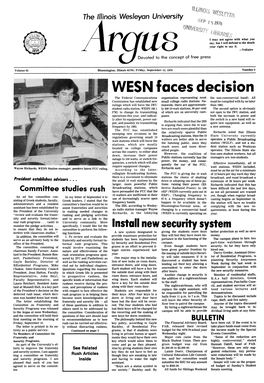 WESN Faces Decision the Federal Communications Organization Representing Most the Non-Commercial Band)