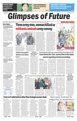Three Army Men, Woman Killed As Militants Ambusharmy Convoy