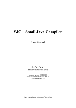 SJC – Small Java Compiler