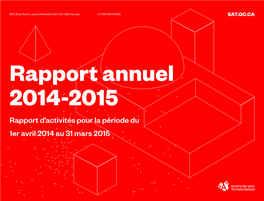 Voir Le Rapport Annuel 2014-2015