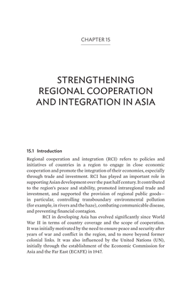 Strengthening Regional Cooperation and Integration in Asia