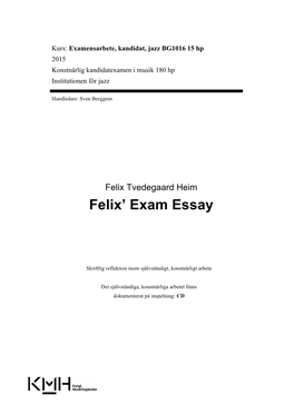 Felix' Exam Essay