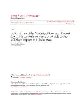 Bottom Fauna of the Mississippi River Near Keokuk, Iowa, with Particular Reference to Possible Control of Ephemeroptera and Tric