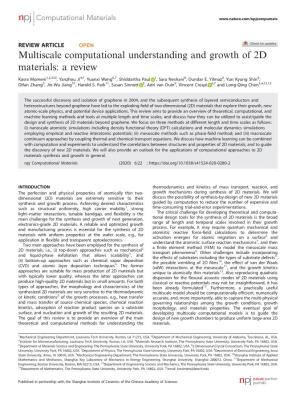 Multiscale Computational Understanding and Growth of 2D Materials: a Review