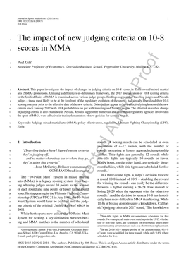 The Impact of New Judging Criteria on 10-8 Scores in MMA