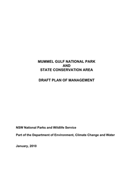 Mummel Gulf National Park and State Conservation Area Draft Plan of Management