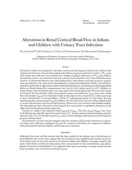 Alterations in Renal Cortical Blood Flow in Infants and Children with Urinary Tract Infections