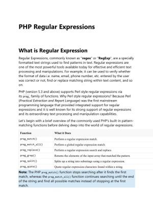 PHP Regular Expressions