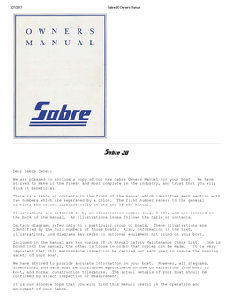 Sabre 30 Manual