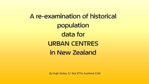 A Re-Examination of Historical Data for URBAN CENTRES in New Zealand