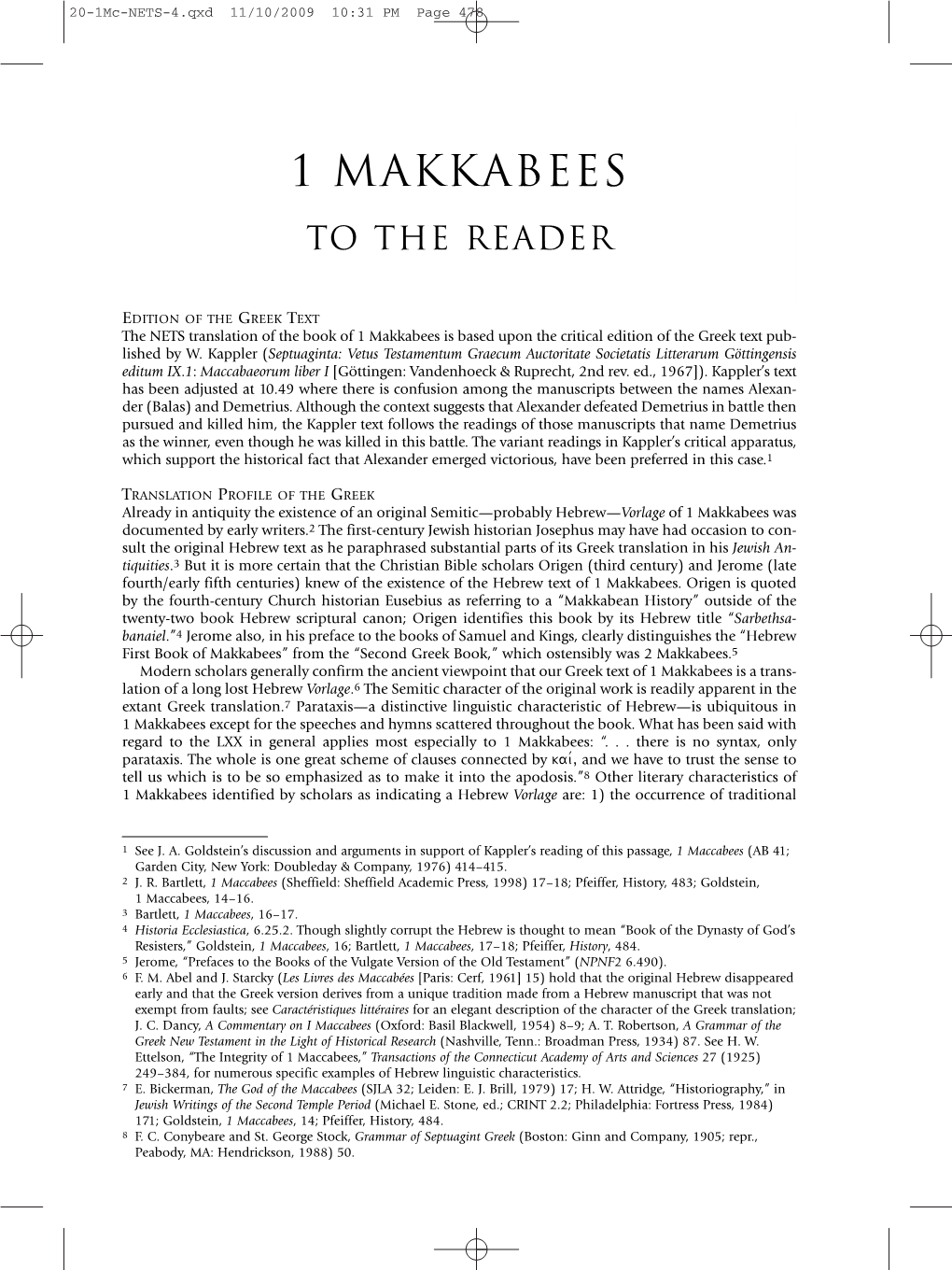 A New English Translation of the Septuagint. 20 1 Makkabees