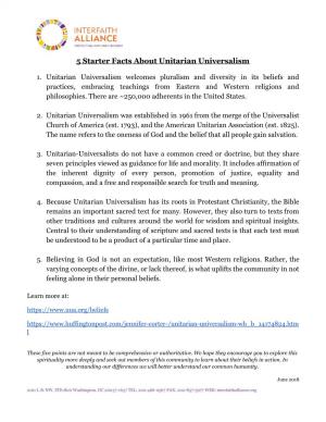 5 Starter Facts About Unitarian Universalism