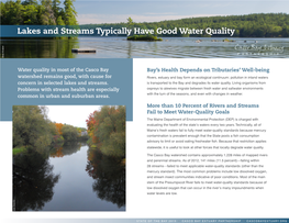 Lakes and Streams Typically Have Good Water Quality