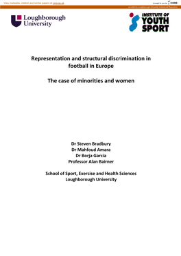 Representation and Structural Discrimination in Football in Europe