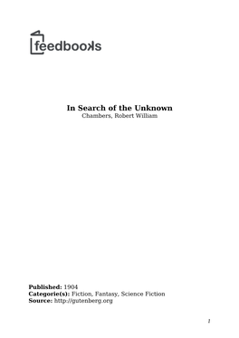 In Search of the Unknown Chambers, Robert William