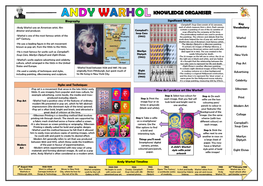 Andy Warhol Knowledge Organiser