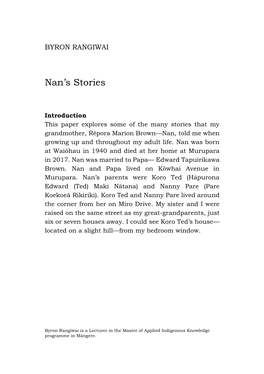 Nan's Stories