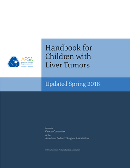 Handbook for Children with Liver Tumors