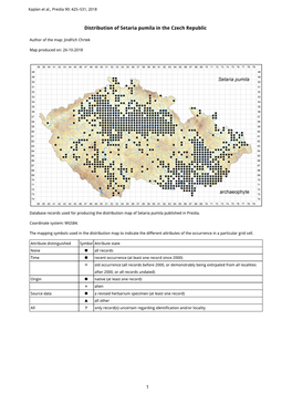 1 Distribution of Setaria Pumila in the Czech Republic