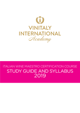 Italian Wine Maestro Certification Course Study Guide and Syllabus 2019
