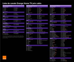 Lista De Canale Orange Home TV Prin Cablu
