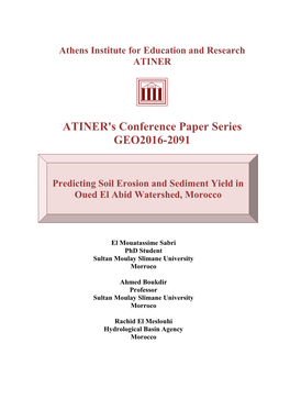 ATINER's Conference Paper Series GEO2016-2091