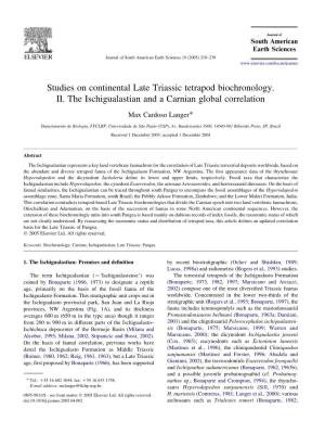Studies on Continental Late Triassic Tetrapod Biochronology. II. the Ischigualastian and a Carnian Global Correlation