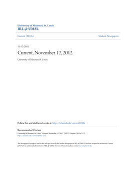 Current, November 12, 2012 University of Missouri-St