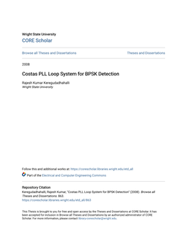 Costas PLL Loop System for BPSK Detection
