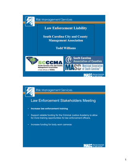 SCCCMA Law Enforcement Liability