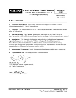 Change 1 to FAA Order 7340.2C Contractions